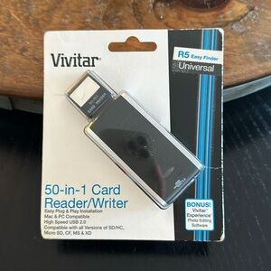 🖥️ 50-in-1 Card Reader/Writer High speed USB 2.0  Bouns Photo Editing Software